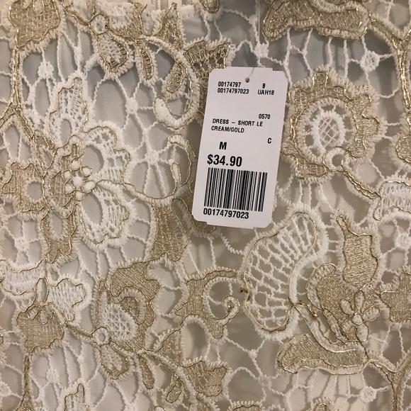 Forever 21 Gold & White Mini Dress - Picture 2 of 2